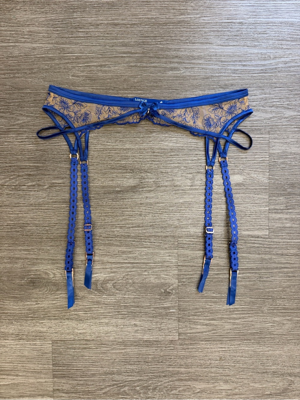 Lounge Lingerie Garter Belt in Royal Blue Size Medium - Picture 4 of 6